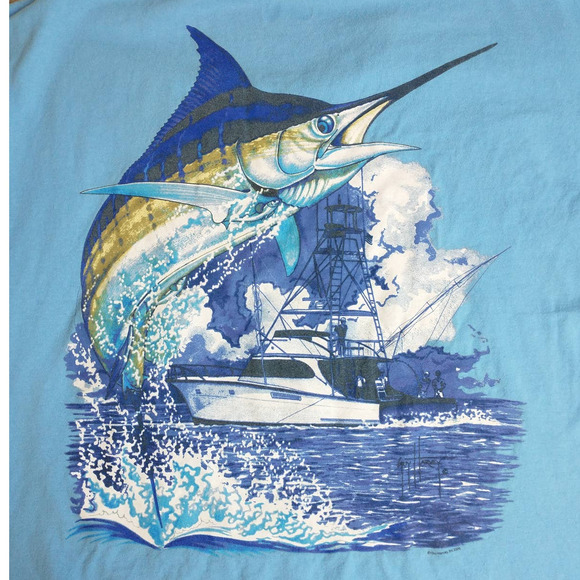 Guy Harvey Other - Guy Harvey Blue Marlin T-shirt. Men's Large. Light Blue.